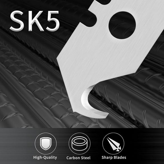 DASAW-60 Pack Utility Knife Hook Blades, SK5 Steel Heavy Duty Box Cutter Replacement Blades with Plastic Case, Standard Size Razor Blades for Most Standard Utility Knives