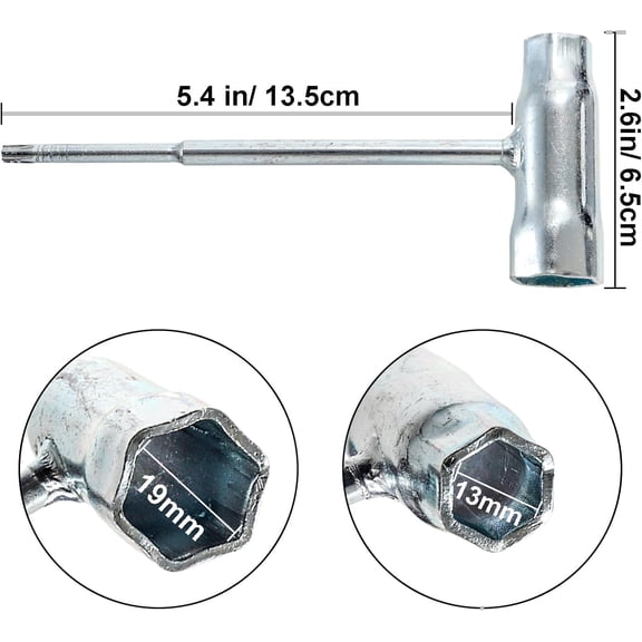 DASAW-9 Pack 13 x 19mm Chainsaw Scrench, T-Wrench Spanner and T27 Combination Screwdriver, Chainsaw Adjustment Tool, Socket Wrench for Saws Chains Nuts Spark Plug