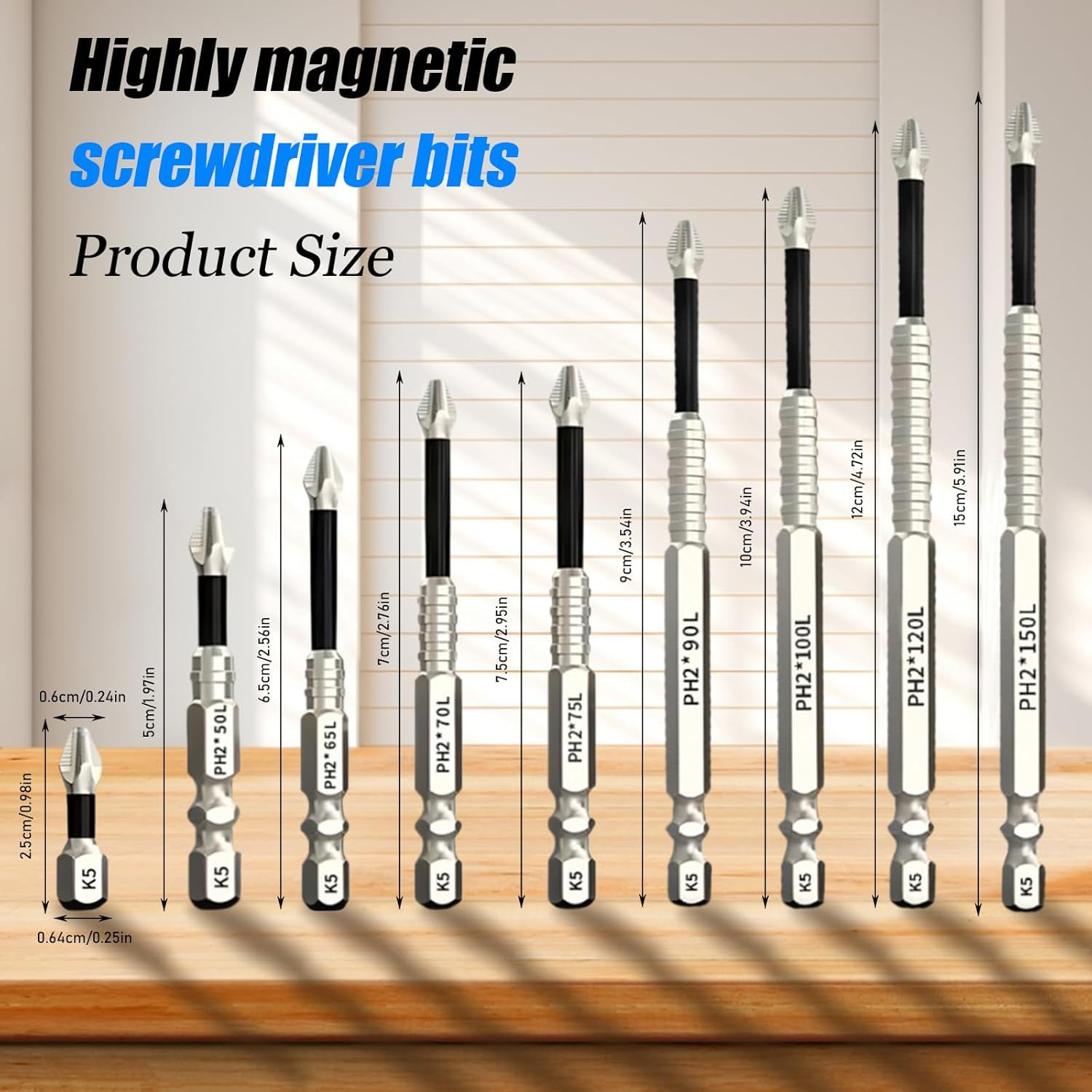 High Magnetic Screwdriver Drill Bit Set - 6pcs K5 Impact Resistant Non