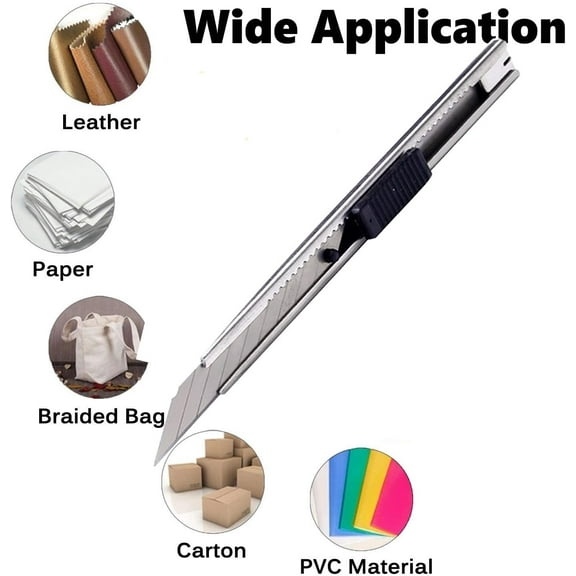 DASAW-9mm Snap Off Utility Knife 3 Pack High Hardness Retractable Box Cutters with 30 Pcs Snap Off Blades,Art Craft Hobby Cutter 9mm Knife for Home Office Workstation