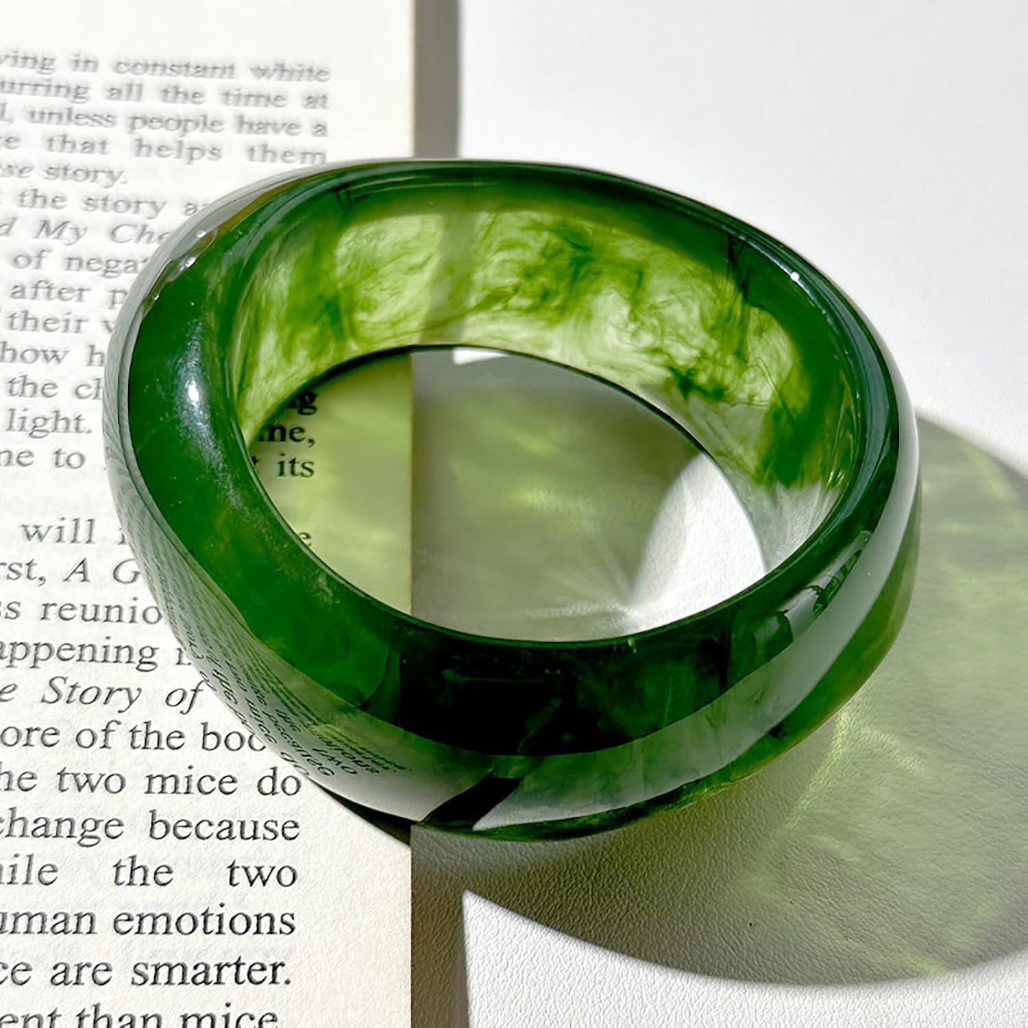 Vibrant Swirl Marbled Resin Bangle Bracelets - Set of 2