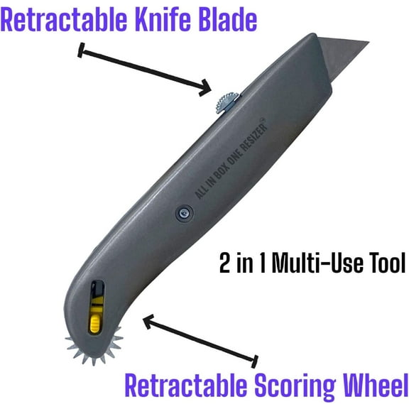 DASAW-Box Resizer Tool with Scoring Wheel - Utility Knife Cardboard Scorer, Reducer - Box Cutter Sizer Tool for Resizing Reducing Size of Shipping Boxes