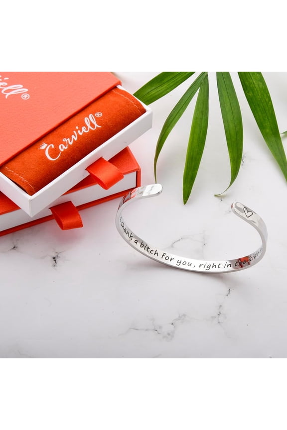 -Bracelets for Women, Personalized Gifts for Her, Mom, Best Friend, Inspirational Friendship Cuff for Teen Girls, Engraved, Birthday Gift Jewelry
