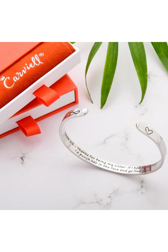 -Bracelets for Women, Personalized Gifts for Her, Mom, Best Friend, Inspirational Friendship Cuff for Teen Girls, Engraved, Birthday Gift Jewelry