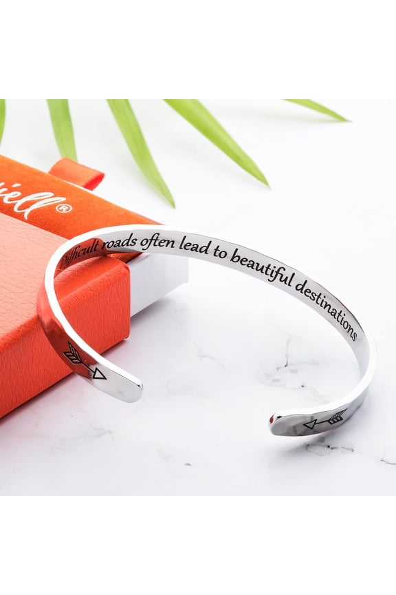-Bracelets for Women, Personalized Gifts for Her, Mom, Best Friend, Inspirational Friendship Cuff for Teen Girls, Engraved, Birthday Gift Jewelry