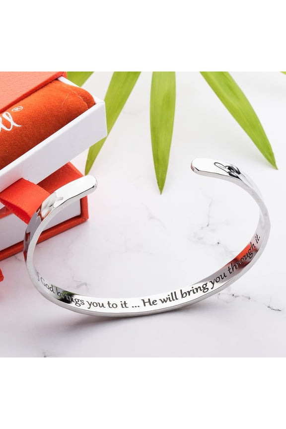 -Bracelets for Women, Personalized Gifts for Her, Mom, Best Friend, Inspirational Friendship Cuff for Teen Girls, Engraved, Birthday Gift Jewelry