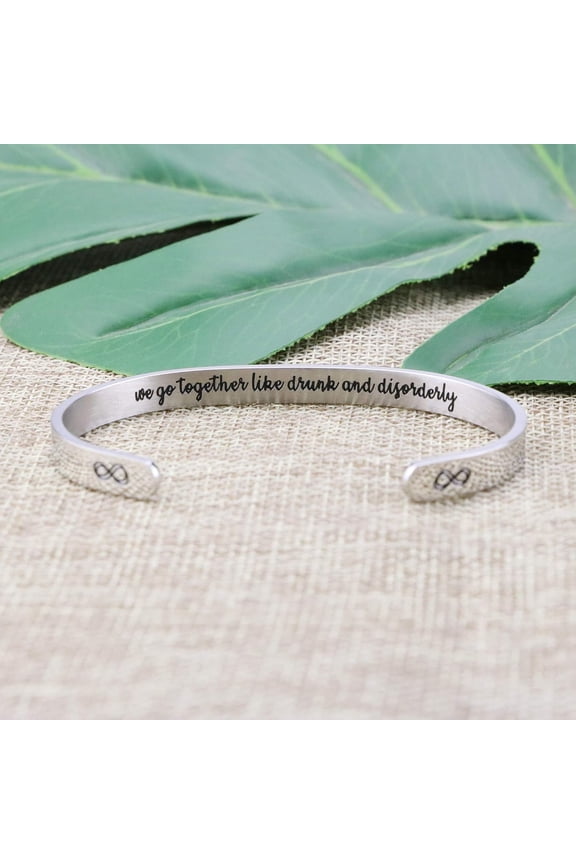 -Bracelets for Women Personalized Inspirational Jewelry Mantra Cuff Bangle Friend Encouragement Gift for Her
