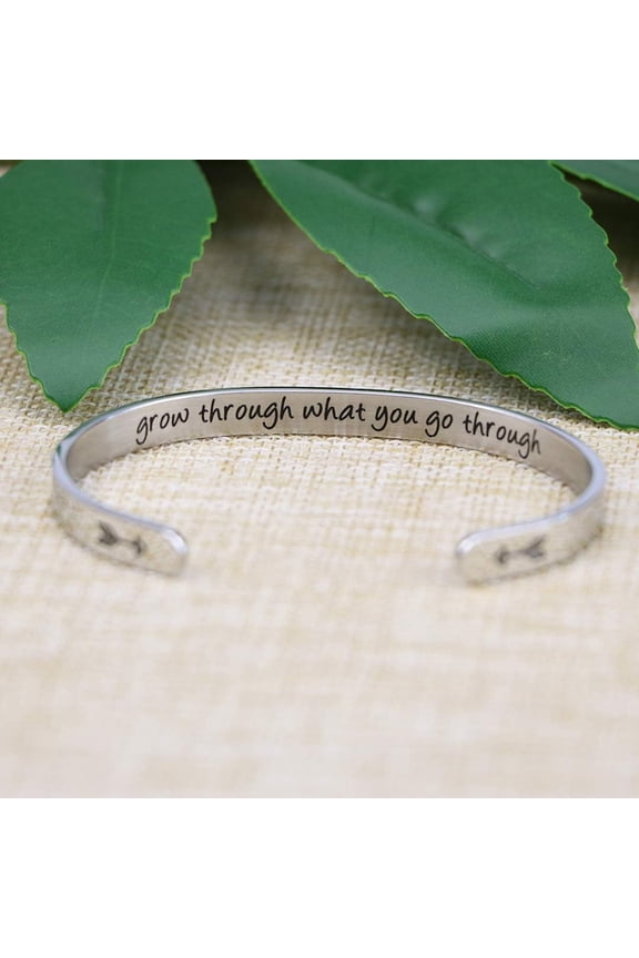 -Bracelets for Women Personalized Inspirational Jewelry Mantra Cuff Bangle Friend Encouragement Gift for Her