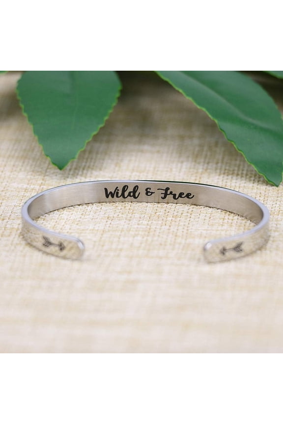 -Bracelets for Women Personalized Inspirational Jewelry Mantra Cuff Bangle Friend Encouragement Gift for Her