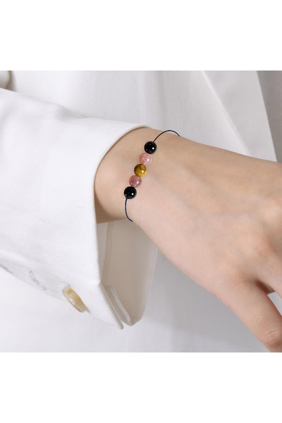 -Crystal Healing Stones Bracelets for Women & Men - Amethyst Anxiety Protection Bracelets - Natural Gemstones Jewelry Gifts