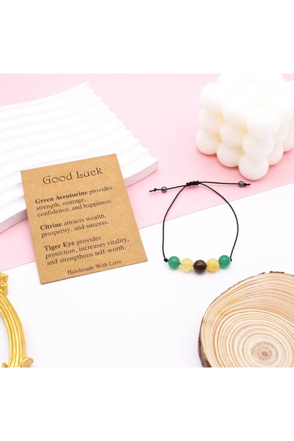 -Crystal Healing Stones Bracelets for Women & Men - Amethyst Anxiety Protection Bracelets - Natural Gemstones Jewelry Gifts