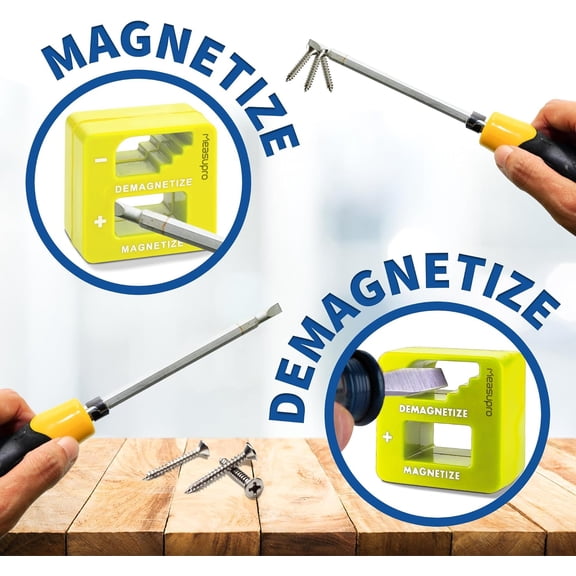 DASAW-Demagnetizer and Magnetizer - Yellow - 3 Pack - for Screwdrivers Tips, Bits, and Small Tools, Large or Big Screws, Drills, Drill Bits, Sockets, Nuts, Bolts, Nails and Precision Construction