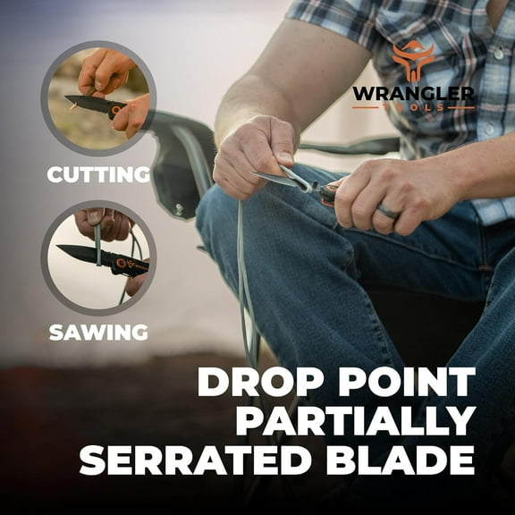 DASAW-EDC Small Pocket Knife for Men - Folding Compact Every Day Carry Camping Knife - 2.9" 8Cr13MoV Drop Point Partially Serrated Blade 3.2oz Cutting, Hiking & Tactical Gear with Pocket Clip