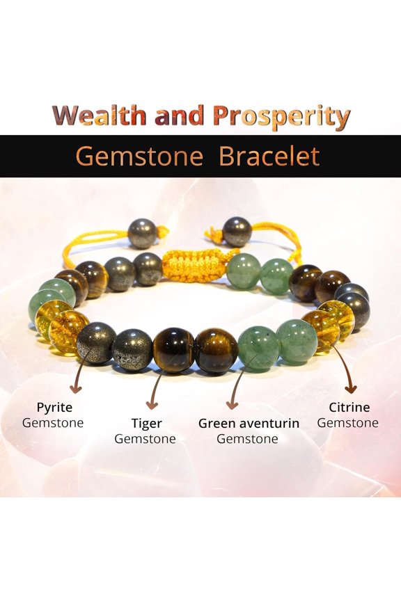 -Energy Protection Crystal Handmade Adjustable Bead Bracelet Perfect for Men, Womenu2019s Gift - Gemstone Healing Stretch Bracelet Pulsera Para Hombre Mujer Stocking Stuffer