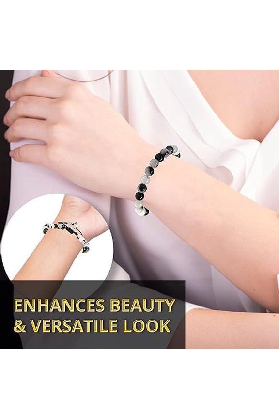 -Energy Protection Crystal Handmade Adjustable Bead Bracelet Perfect for Men, Womenu2019s Gift - Gemstone Healing Stretch Bracelet Pulsera Para Hombre Mujer Stocking Stuffer