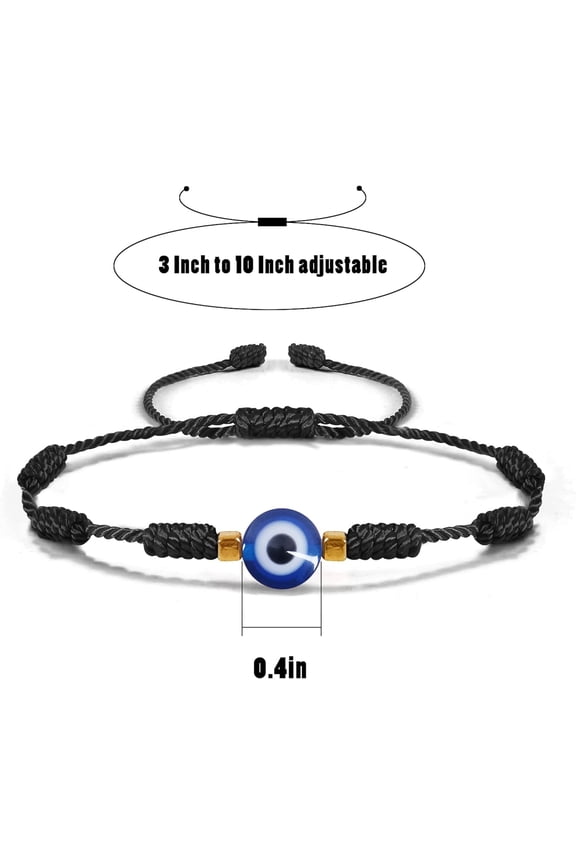 -Evil Eye Bracelets for Women Men Handmade Braided Kabbalah Good Luck Bracelet Rope Cord Thread Friendship Bracelet Adjustable String Minimalist Jewelry