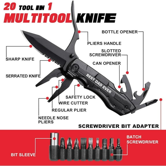 DASAW-Gifts for Dad from Daughter Son, BEST DAD EVER Multitool Knife, Dad Gifts for Christmas, Best Dad Gifts, Dad Birthday Gift, Gifts Idea for Dad, Fathers Day