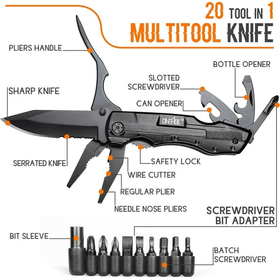 DASAW-Gifts for Men Him Dad, Pocket Multitool Knife, Christmas Stocking Stuffers for Men, Anniversary Birthday Gifts for Husband, Boyfriend, Guy, Groomsmen, Fathers Day, Gadget for Hiking, Camping, O