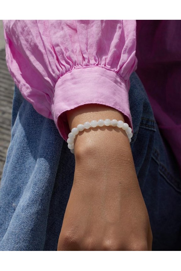 -Handmade Natural Stone Beaded Stretch Bracelets,Healing Crystals Protection Bracelet,Spiritual Jewelry Gifts for Women & Men,Replacement Beads Included