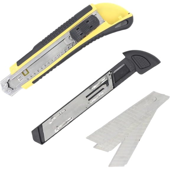 DASAW-Heavy-Duty Retractable Utility knife Cutter BOX,Auto Qucick Change Blades Design With 3Pcs Blades,Precision Cardboard Box Cutter for Warehouse, Moving, Packaging