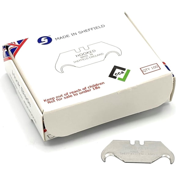 DASAW-Hooked trimming knife blades x 100 roofing and flooring