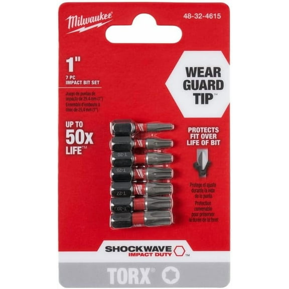 DASAW-MILWAUKEE ELEC TOOL 48-32-4615 1"Torx Ins Bit Set (7 Piece)