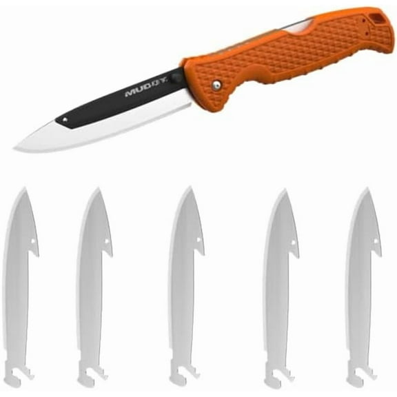 DASAW-Muddy SWAP Replace-A-Blade Collection - Interchangeable Blade Folding Knives with Durable 420J2 Steel Blades and Slip-Resistant GFN Handle
