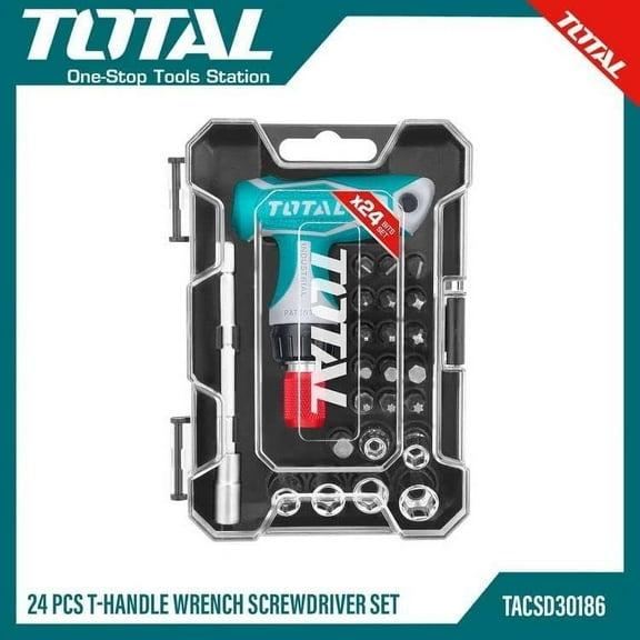 DASAW-Multi-bit Screwdriver | Set of 15 Bits and 6 Sockets | Handle with T-Ratchet Function | Ideal for Tightening or Loosening Screws | Extender 100 mm | Chrome Vanadium