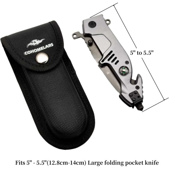 DASAW-Multitool Belt Sheath for Leatherman, Gerber - Nylon Knife Pouch for Folding Knife - Snap Closure Knife Holder with Horizontally or Vertically Carry Belt Loop