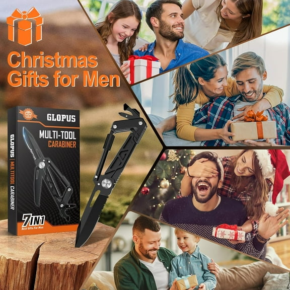 DASAW-Multitool Carabiner with Pocket Knife, EDC Gear with Folding Knives, Bottle Opener, Window Breaker And Screwdriver, Fishing Gifts for Men Unique, Tactical Survival Gear for Camping And Hiking