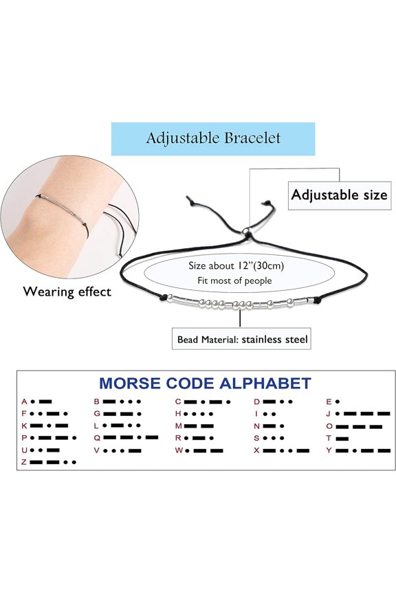-Personalized Gift for Women Funny Morse Code Bracelet for Women Friendship Inspirational Gifts for Women