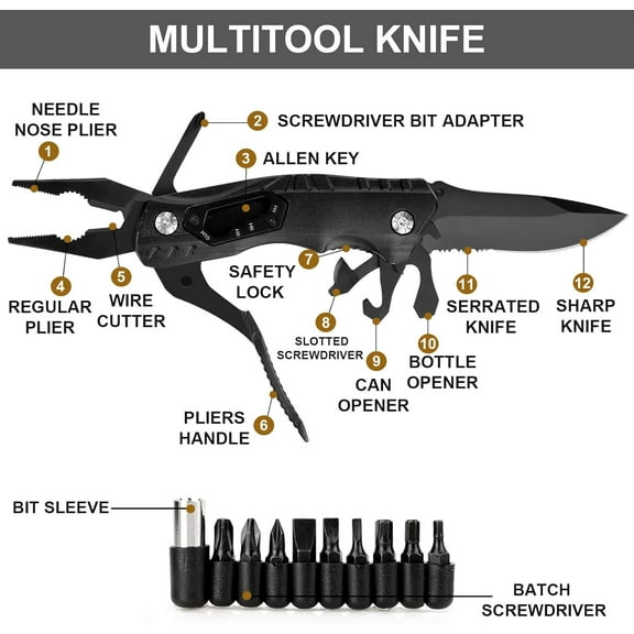 DASAW-Pocket Knife Multitool, Gifts for Men Him Husband, Anniversary Birthday Gifts Idea for Him, Unique Camping Hunting Fishing Tools Gift for Boyfriend, Cool EDC Hiking Folding Knife