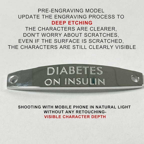 DASAW--Pre-engraved Simple Rolo chain Medical alert id bracelet for Women