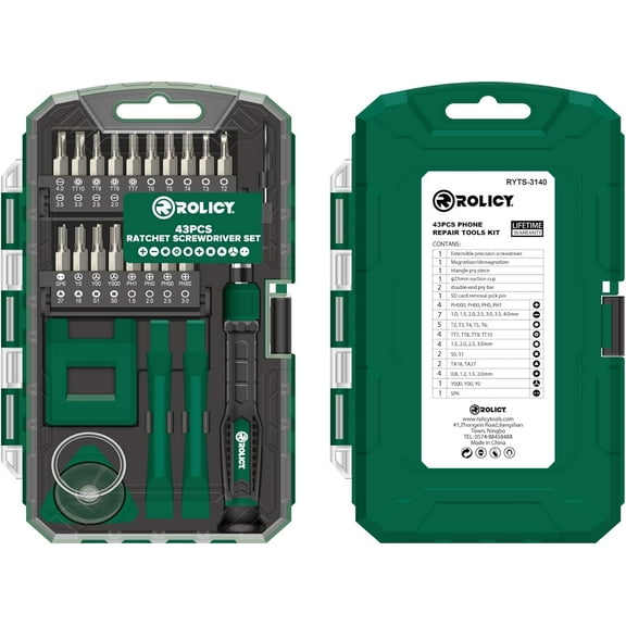 DASAW-Precision Screwdriver Kit, 43 in 1 with 36 Bits Multi-Function Repair Tool Kit, Magnetic Driver Kit with Suction Cup, Mini Pry Bar and Sim card opener for Smartphone, Game Console, Tablet, PC