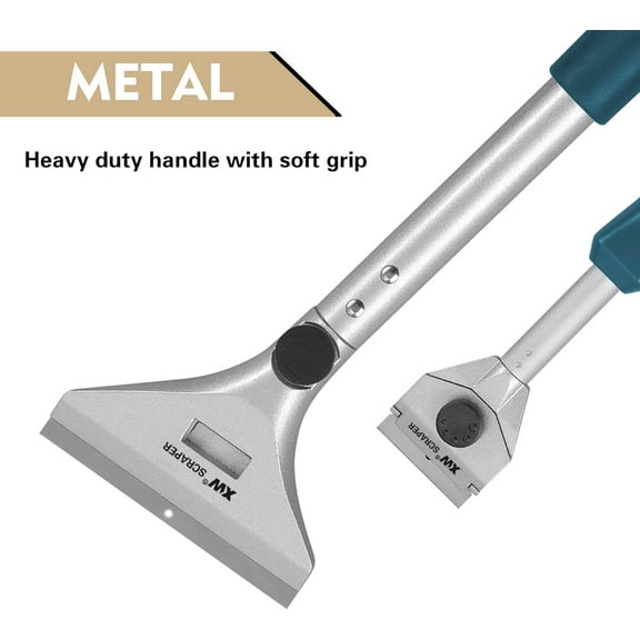 DASAW-Razor Blade Paint Scraper Set, Heavy Duty Putty Knife with Quick Blade Change, Extra 20 PCS Blades Included, 2-Pack