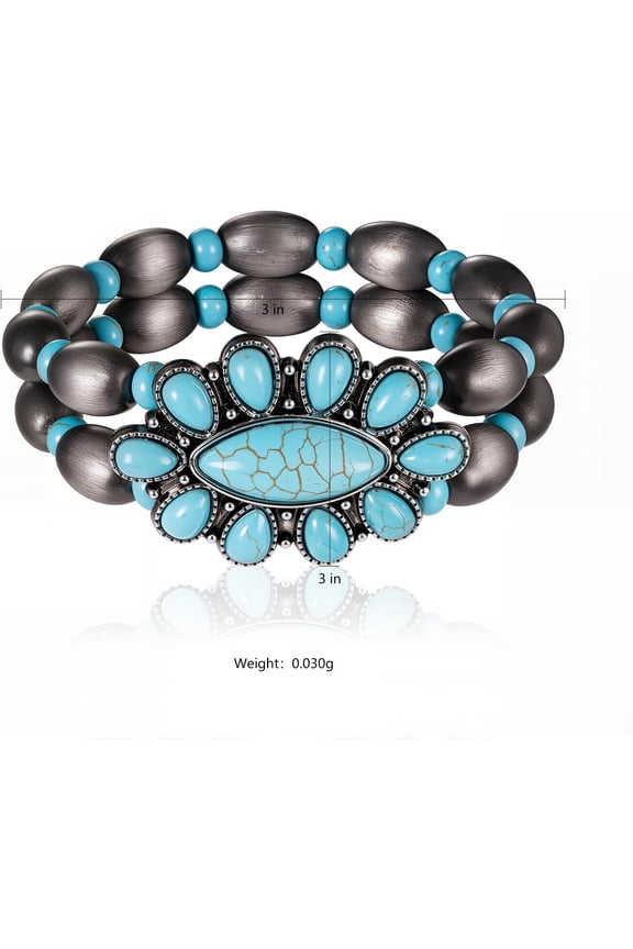 -Rustic Couture's Bohemian Turquoise Cuff Bangle Bracelets for Women Cowgirl