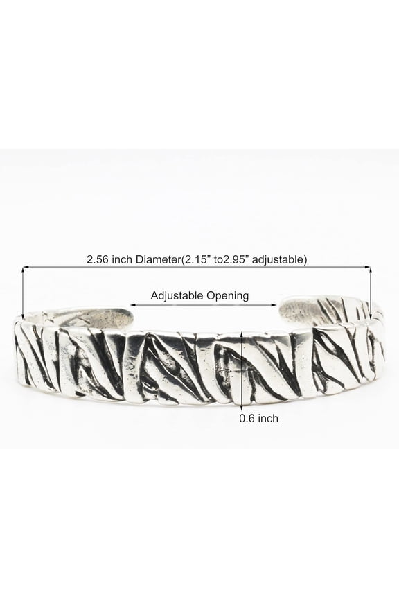 -S999 Antique Silver Plated Wide Feather Cuff Bracelet For Men Women Adjustable Retro Twisted Feathers Bracelets Gift Jewelry