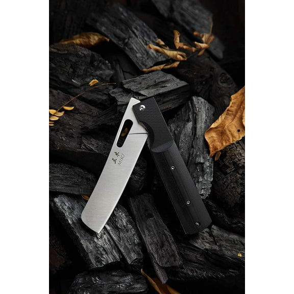 DASAW-Sharp 440A Stainless Steel Blade Japanese Kitchen Chef Folding Pocket Knife for Outdoor Camping Cooking (Chef Blade)