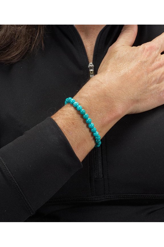 -- Small, Medium, Large Sizes - Gemstone Beaded Bracelets For Women and Men - 6mm Round Beads