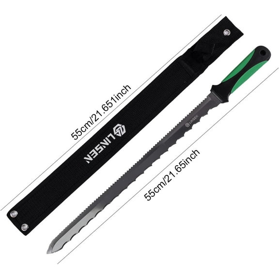 DASAW-Stainless Steel Garden Knife: 11.14-inch sharp blade, Double Side Utility Sod Cutter Lawn Repair Garden Knife with Nylon Sheath (9)
