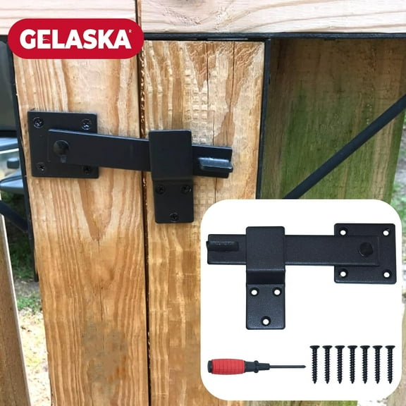 DASAW-Sturdy 6" Farm Flip Fence Gate Latch with Screwdriver, Barn Door Flip Latch Sliding Door Latch Gate for Fence, Shed, Farm Gate, Outdoor Gates, Sliding Doors, Rustic Gate Lock for Cabinet