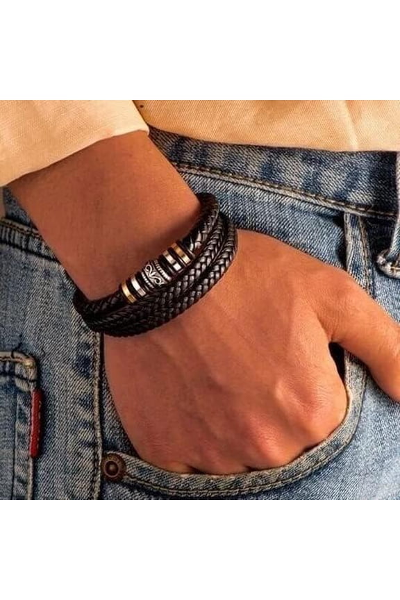 -To My Son Grandson Bracelet From Mom Grandma, Infinity Knot Love You Forever Linked Together Handmade Leather Cuff Mens Birthday Weave Gift Jewelry