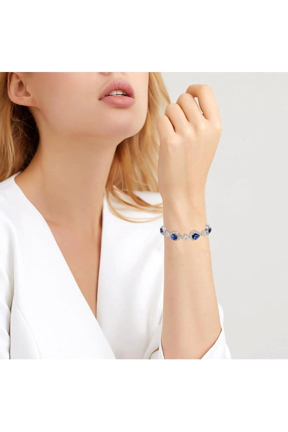 -Wedding Bridal Bracelets for Brides Bridesmaids, Gorgeous Cubic Zirconia Classic Teardrop Tennis Braceletss for Women Jewelry