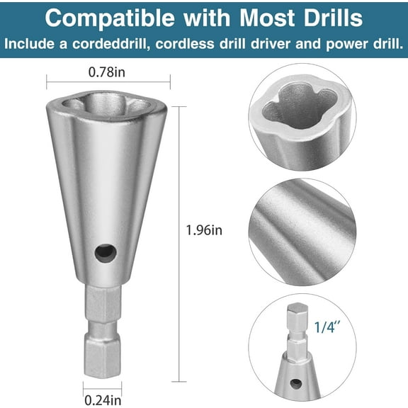 DASAW-Wire Nut Twister,Wire Twisting Tool,Wire Nut Twiter for Drill,Spin Twist Wire Connector Socket,Wire Connector Driver with 1/4" Chuck,Wire Stripping and Twisting Tool(Wire Nut Twister Metal)