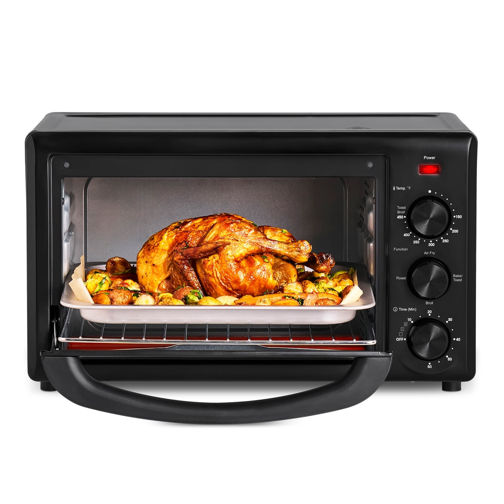 Dash 23L Air Fryer Toaster Oven with Aircrisp Technology, 6-Slice Capacity, Black
