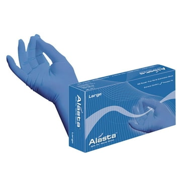 DASH Alasta 100 Nitrile Exam Grade Disposable Gloves, Violet Blue, 3.1 mil, 100/Box, Medium