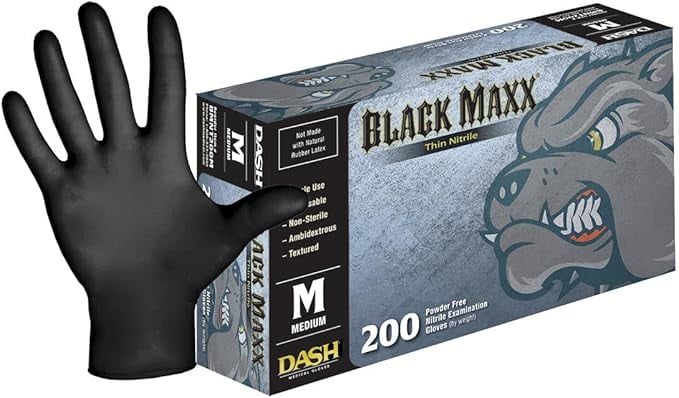 DASH Black Maxx Thin Nitrile Disposable Exam Grade Disposable