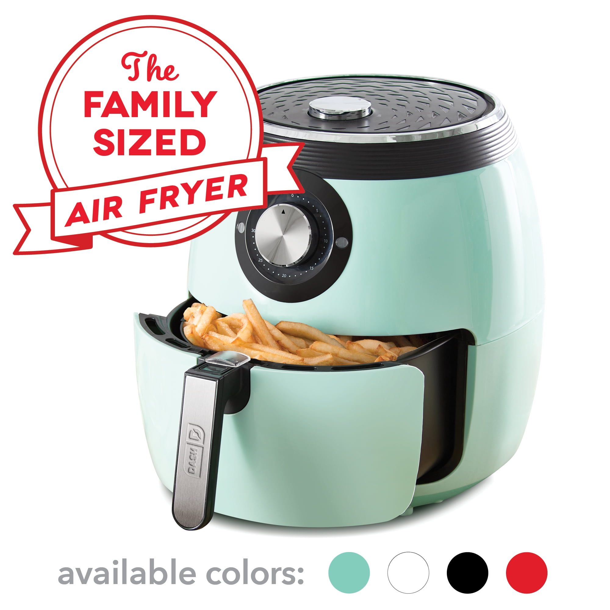 Dash Deluxe Electric Air Fryer + Oven Cooker with Temperature Control, Non-stick Fry Basket, Recipe Guide + Auto Shut Off Feature, 1700-Watt, 6 Quart, Aqua