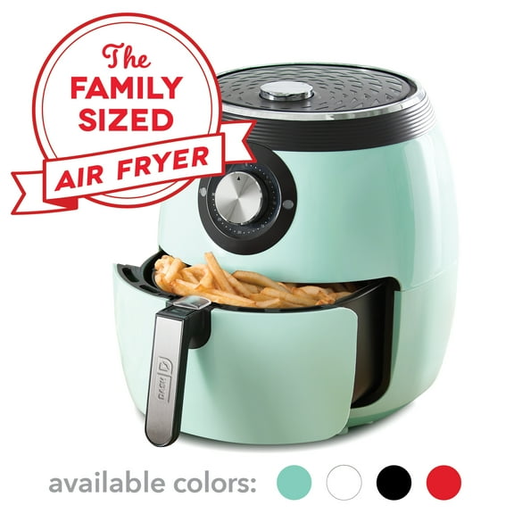 Dash Deluxe Electric Air Fryer + Oven Cooker with Temperature Control, Non-stick Fry Basket, Recipe Guide + Auto Shut Off Feature, 1700-Watt, 6 Quart, Aqua