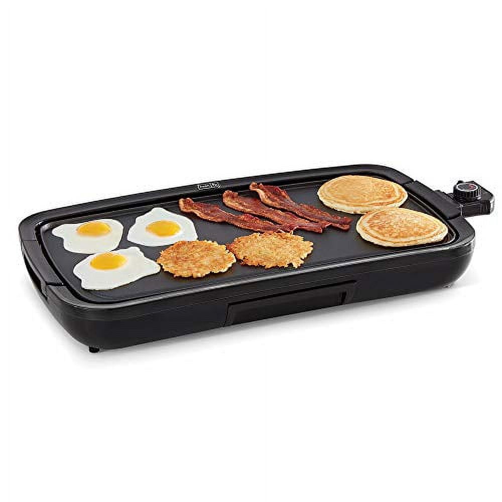 Electric Griddle, DEIK 2-in-1 Indoor Grill Smokeless Coated Non-Stick  Pancake Griddle, 20''x10'' Extra Large Surface with 2 Oil Collection  Channel, Cold-Touch Design, 5-Level Control, 1600W 